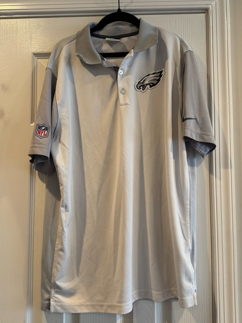 Nike White Gray Philadelphia Eagles Polo Shirt